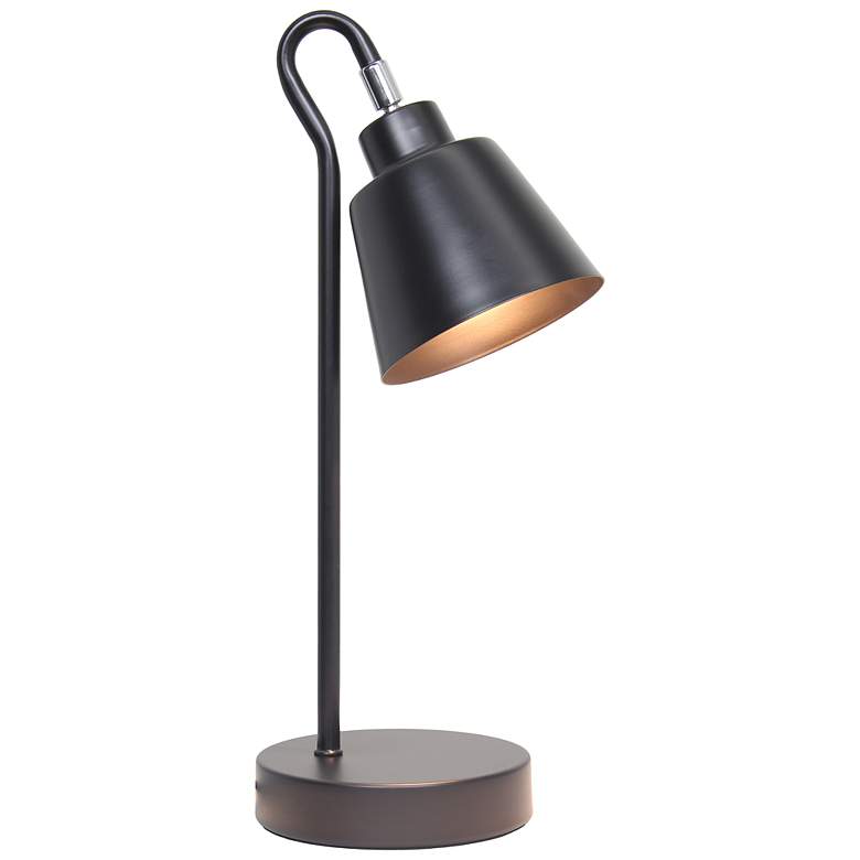 Image 4 Simple Designs 16" Metal Looped Desk Task Lamp, Adj Shade, Black more views