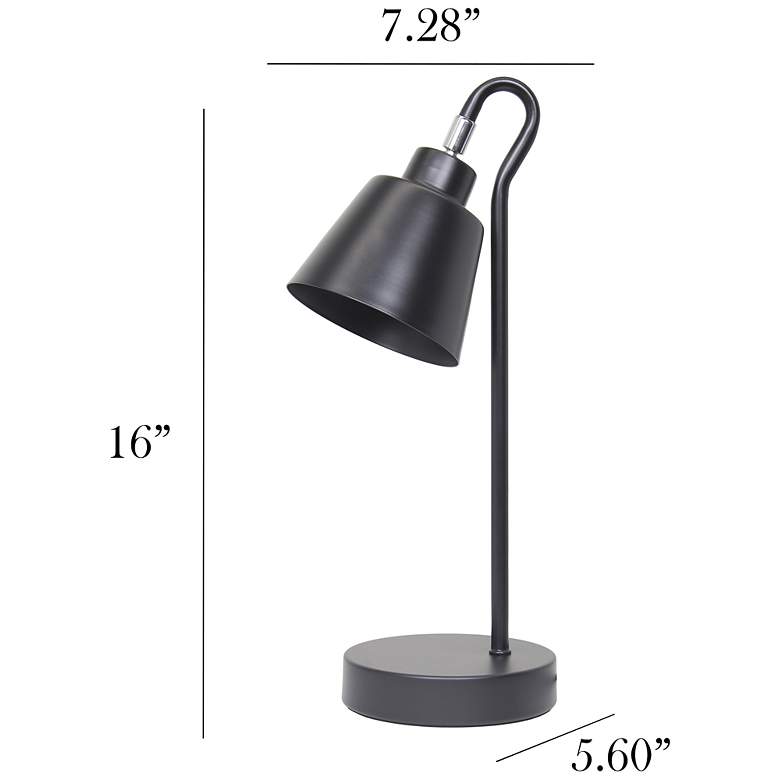 Image 5 Simple Designs 16" Metal Looped Desk Task Lamp, Adj Shade, Black more views