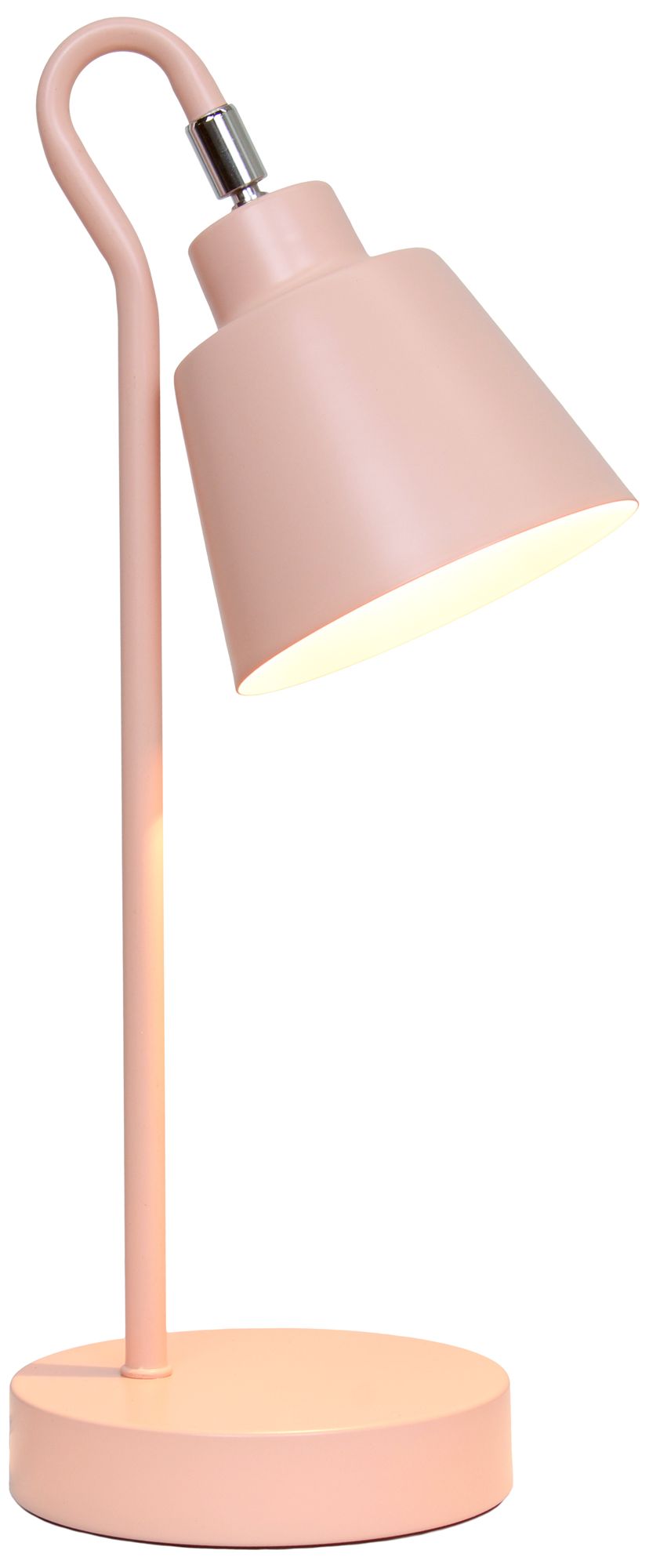 Image 4 Simple Designs 16" Metal Looped Desk Task Lamp, Adj Shade, Blush Pink more views