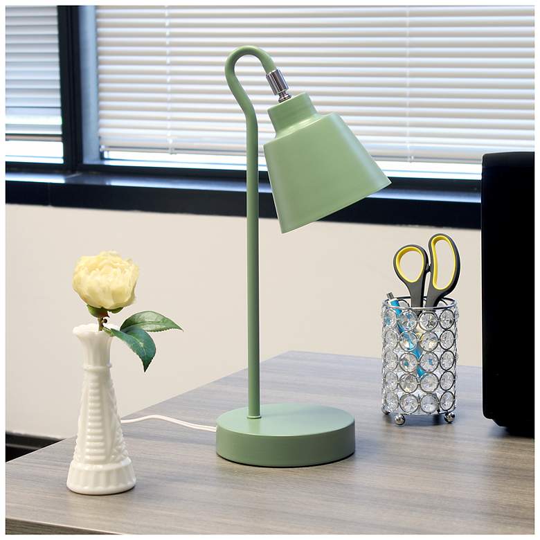Image 1 Simple Designs 16" Metal Looped Desk Task Lamp, Adj Shade, Sage Green
