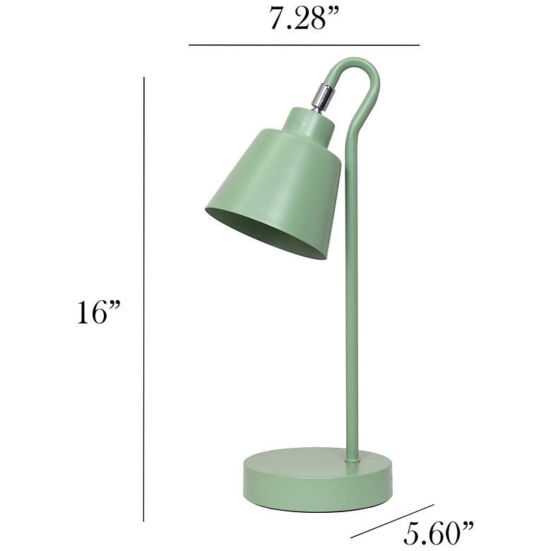 Image 5 Simple Designs 16" Metal Looped Desk Task Lamp, Adj Shade, Sage Green more views