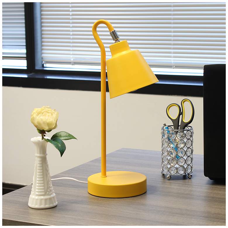Image 1 Simple Designs 16" Metal Looped Desk Task Lamp, Adj Shade, Yellow