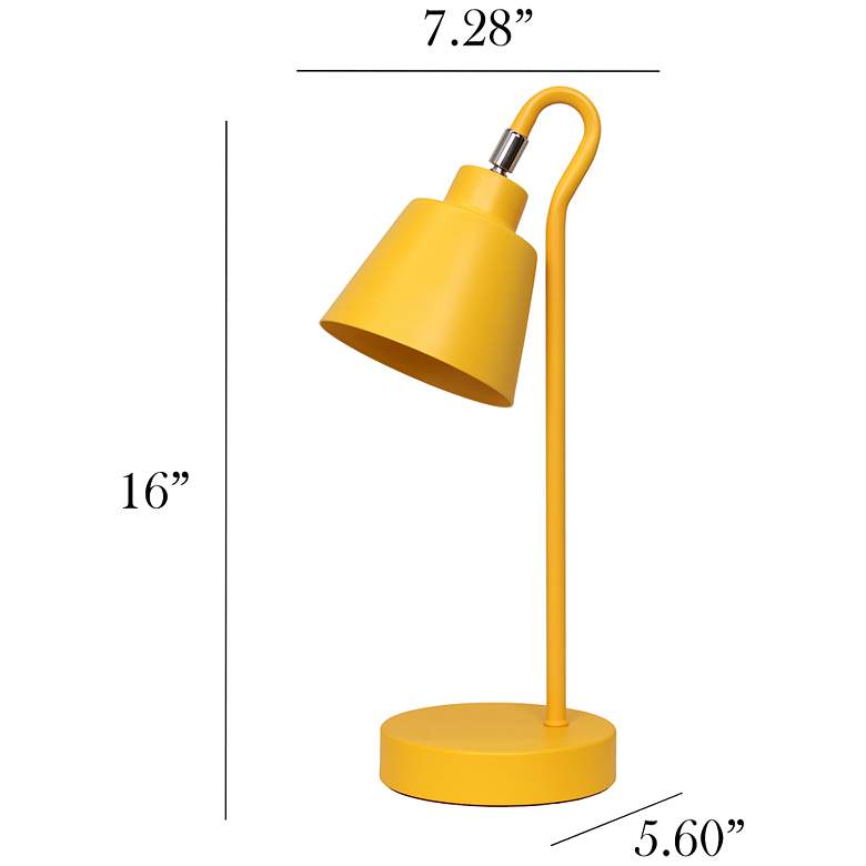 Image 5 Simple Designs 16" Metal Looped Desk Task Lamp, Adj Shade, Yellow more views
