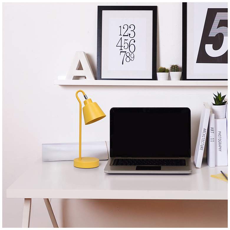 Image 6 Simple Designs 16" Metal Looped Desk Task Lamp, Adj Shade, Yellow more views