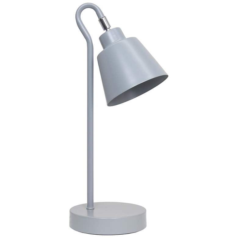 Image 3 Simple Designs 16" Metal Looped Desk Task Lamp, Adjustable Shade, Gray more views