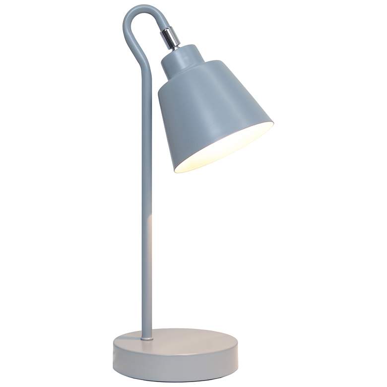 Image 4 Simple Designs 16" Metal Looped Desk Task Lamp, Adjustable Shade, Gray more views