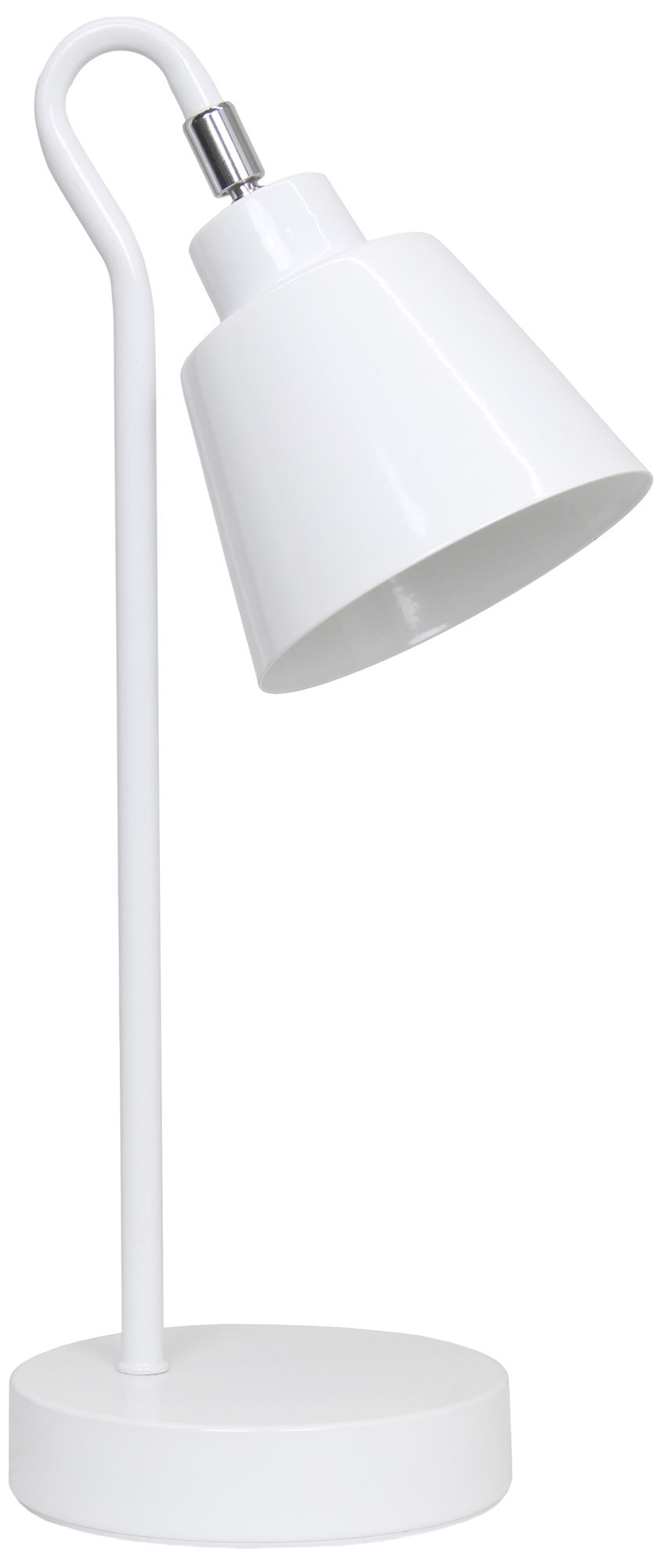 Image 2 Simple Designs 16" Metal Looped Desk Task Lamp, Adjustable Shade, White