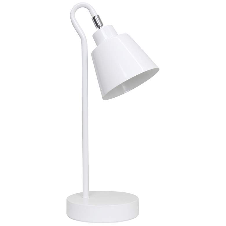 Image 2 Simple Designs 16" Metal Looped Desk Task Lamp, Adjustable Shade, White