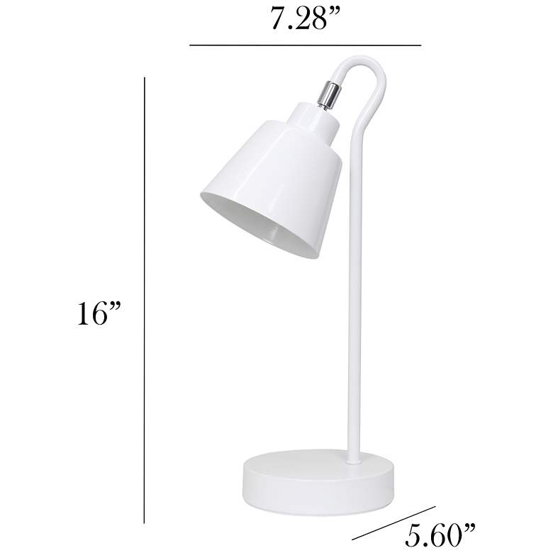 Image 5 Simple Designs 16" Metal Looped Desk Task Lamp, Adjustable Shade, White more views