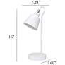5_Simple Designs 16" Metal Looped Desk Task Lamp, Adjustable Shade, White more views