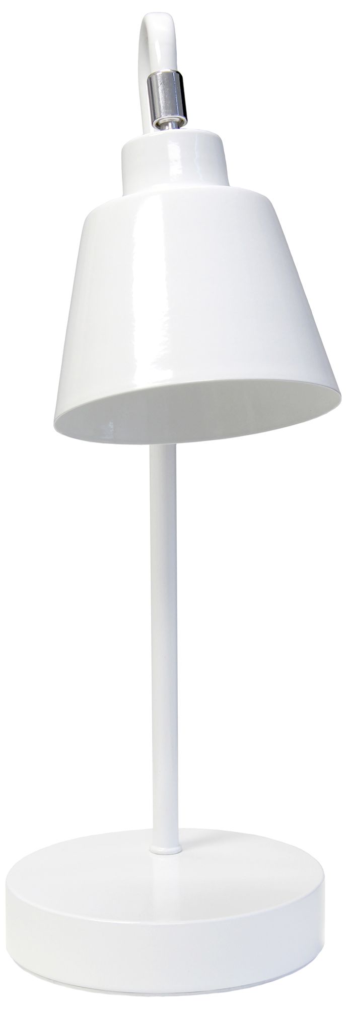 Simple Designs 16" Metal Looped Desk Task Lamp, Adjustable Shade, White