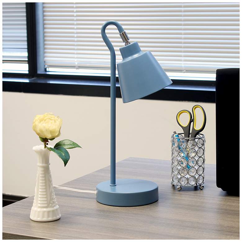 Image 1 Simple Designs 16" Mtl Looped Desk Task Lamp, Adjustable Shade, Blue