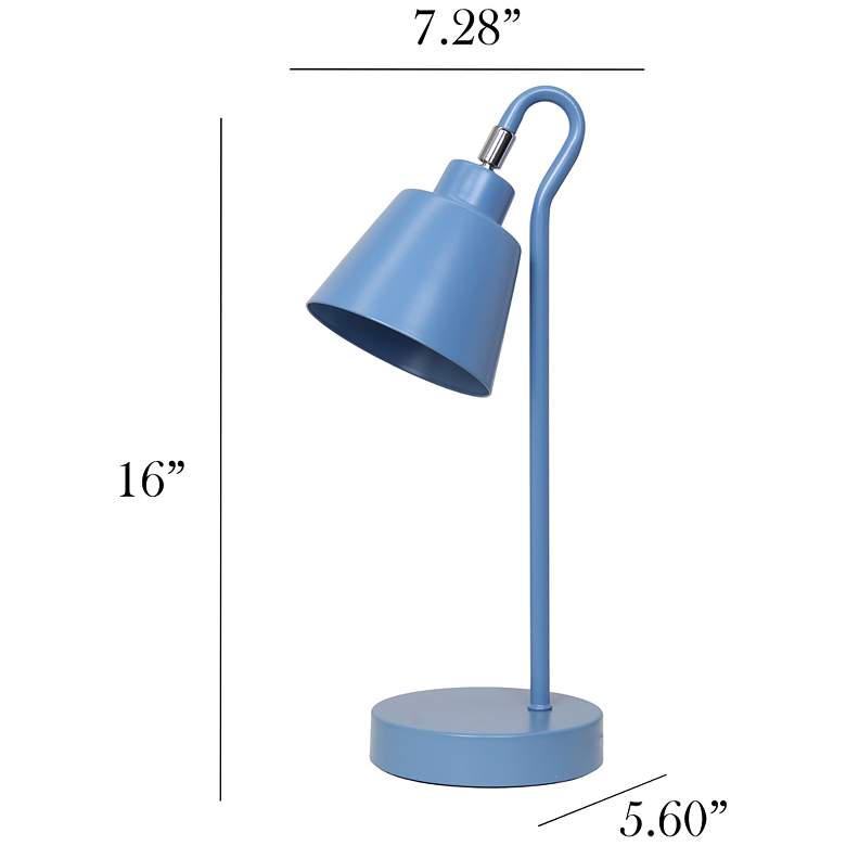Image 5 Simple Designs 16" Mtl Looped Desk Task Lamp, Adjustable Shade, Blue more views