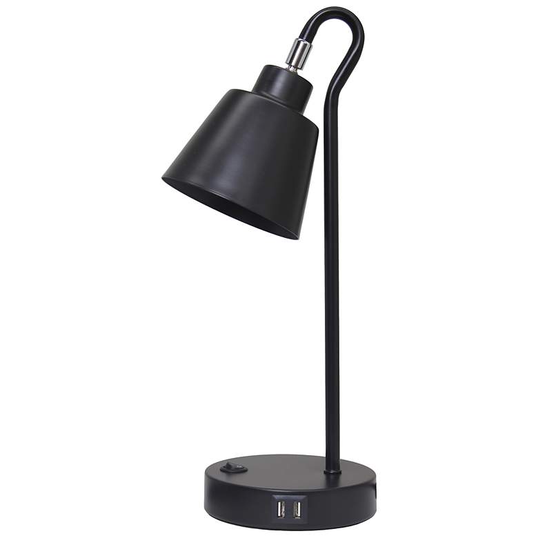 Image 3 Simple Designs 16" Mtl Looped Desk Task Lp, Adj Shade, Dual USB Ports, BLK more views