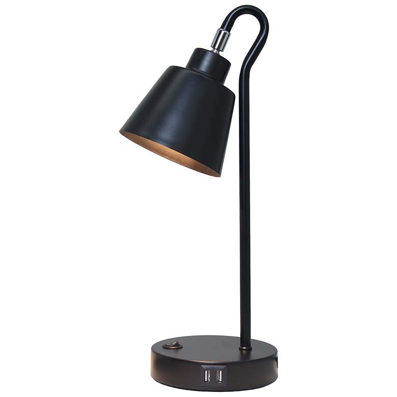 Image 4 Simple Designs 16" Mtl Looped Desk Task Lp, Adj Shade, Dual USB Ports, BLK more views