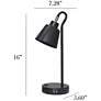 5_Simple Designs 16" Mtl Looped Desk Task Lp, Adj Shade, Dual USB Ports, BLK more views