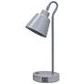 2_Simple Designs 16" Mtl Looped Desk Task Lp, Adj Shade, Dual USB Ports, Gray