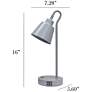 5_Simple Designs 16" Mtl Looped Desk Task Lp, Adj Shade, Dual USB Ports, Gray more views