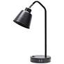 3_Simple Designs 16" Sleek Adj Metal Desk Task Lamp, Dual USB Ports, Black more views