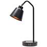 4_Simple Designs 16" Sleek Adj Metal Desk Task Lamp, Dual USB Ports, Black more views