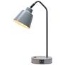4_Simple Designs 16" Sleek Adj Metal Desk Task Lamp, Dual USB Ports, Gray more views
