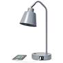 7_Simple Designs 16" Sleek Adj Metal Desk Task Lamp, Dual USB Ports, Gray more views