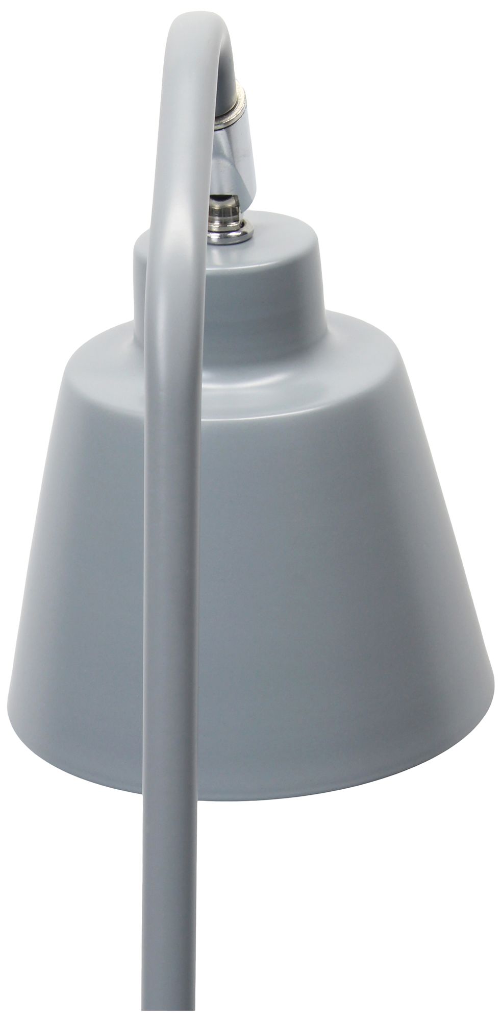 Simple Designs 16" Sleek Adj Metal Desk Task Lamp, Dual USB Ports, Gray