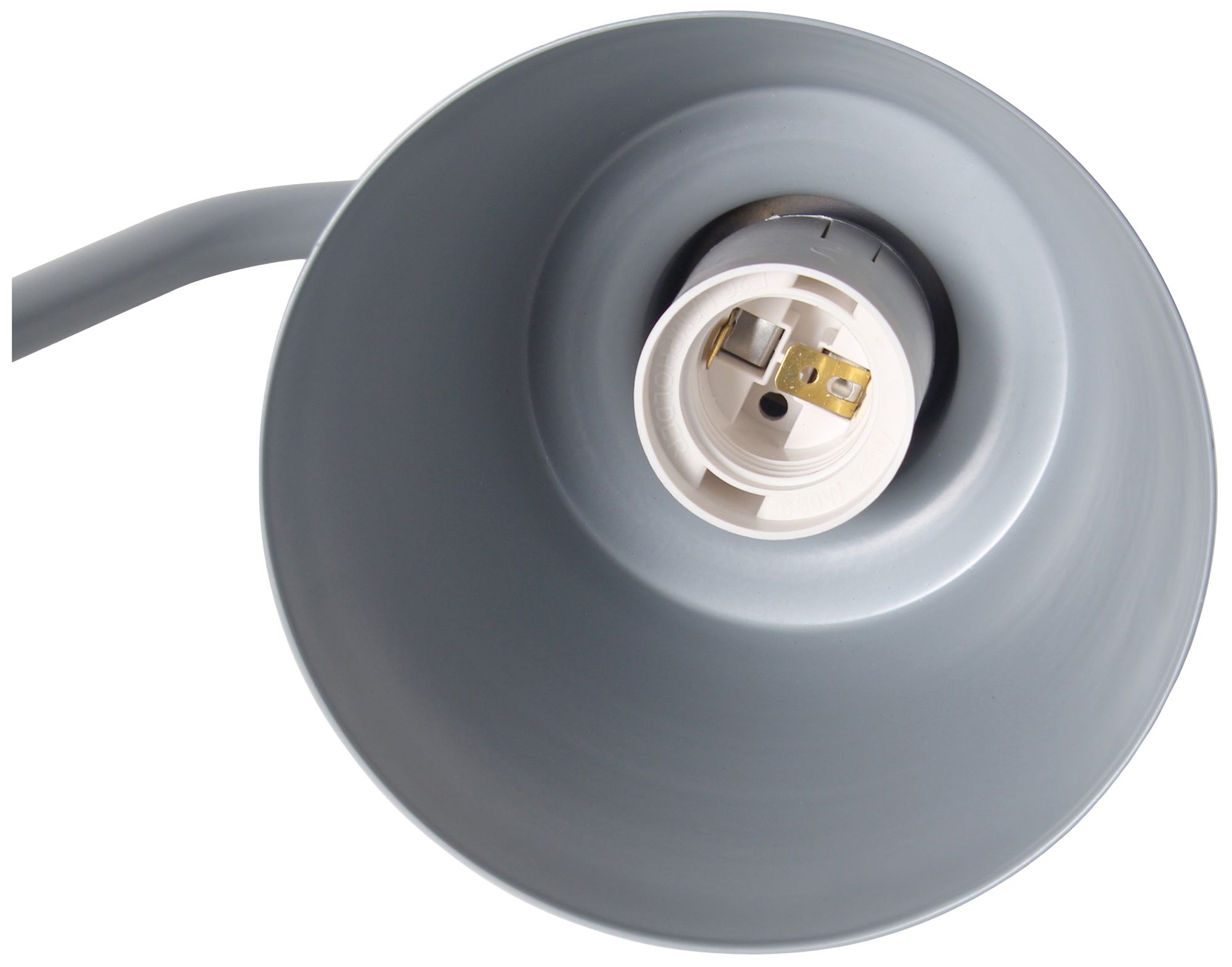 Simple Designs 16" Sleek Adj Metal Desk Task Lamp, Dual USB Ports, Gray