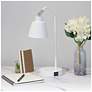 1_Simple Designs 16" Sleek Adj Metal Desk Task Lamp, Dual USB Ports, White