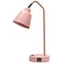 3_Simple Designs 16" Sleek Adj Metal Desk Task Lp, Dual USB Ports, Blush Pink more views