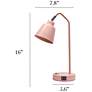 5_Simple Designs 16" Sleek Adj Metal Desk Task Lp, Dual USB Ports, Blush Pink more views