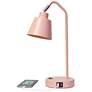 7_Simple Designs 16" Sleek Adj Metal Desk Task Lp, Dual USB Ports, Blush Pink more views
