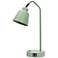 Simple Designs 16" Sleek Adj Metal Desk Task Lp, Dual USB Ports, Sage Green