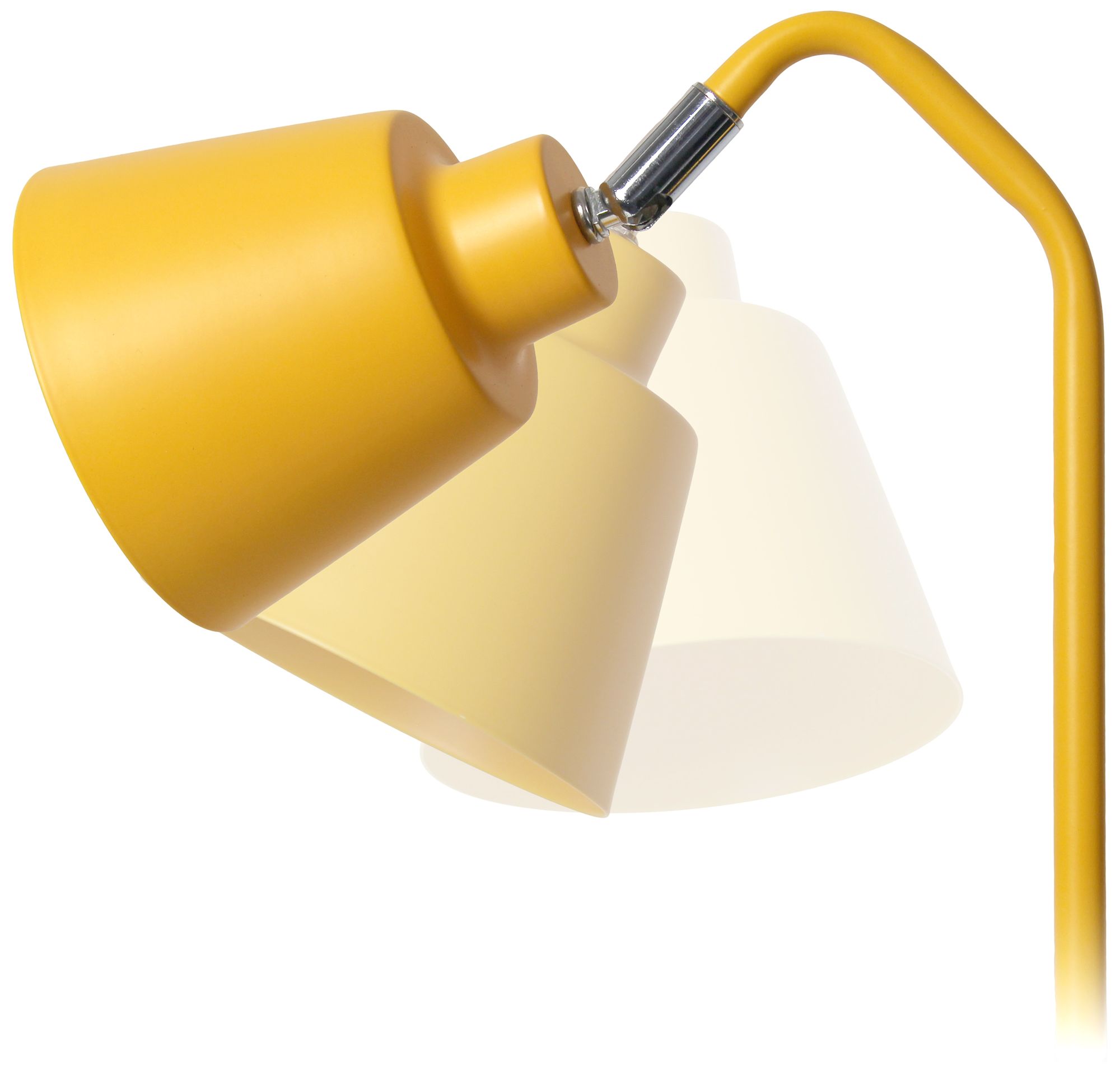 Simple Designs 16" Sleek Adj Metal Desk Task Lp, Dual USB Ports, Yellow