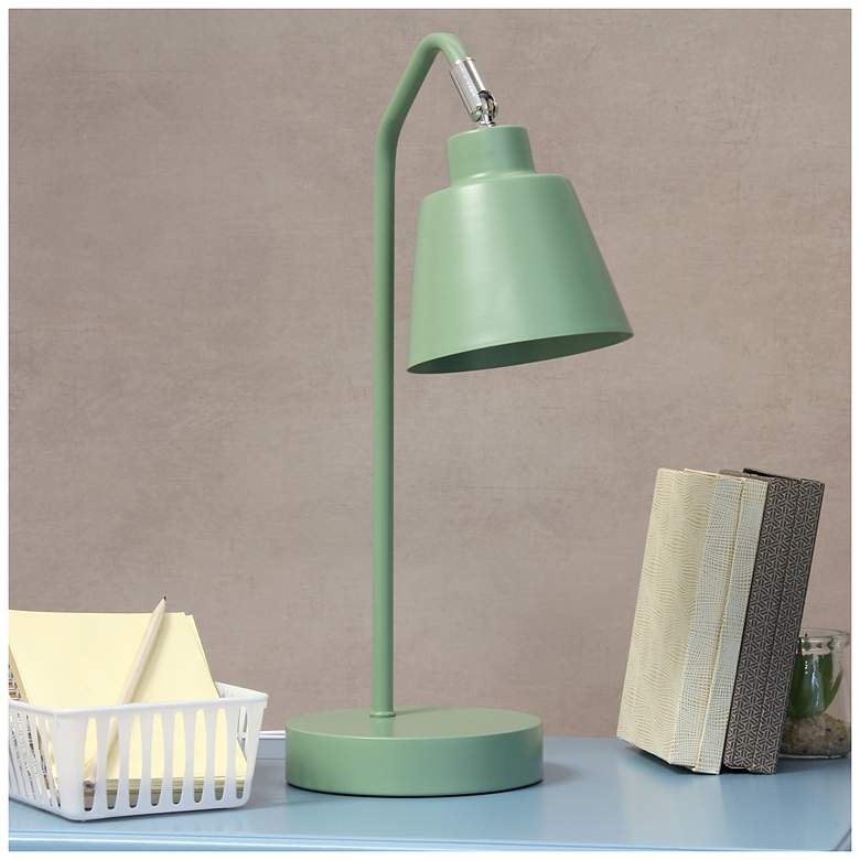 Image 1 Simple Designs 16" Sleek Essentials Adj Metal Desk Task Lamp, Sage Green