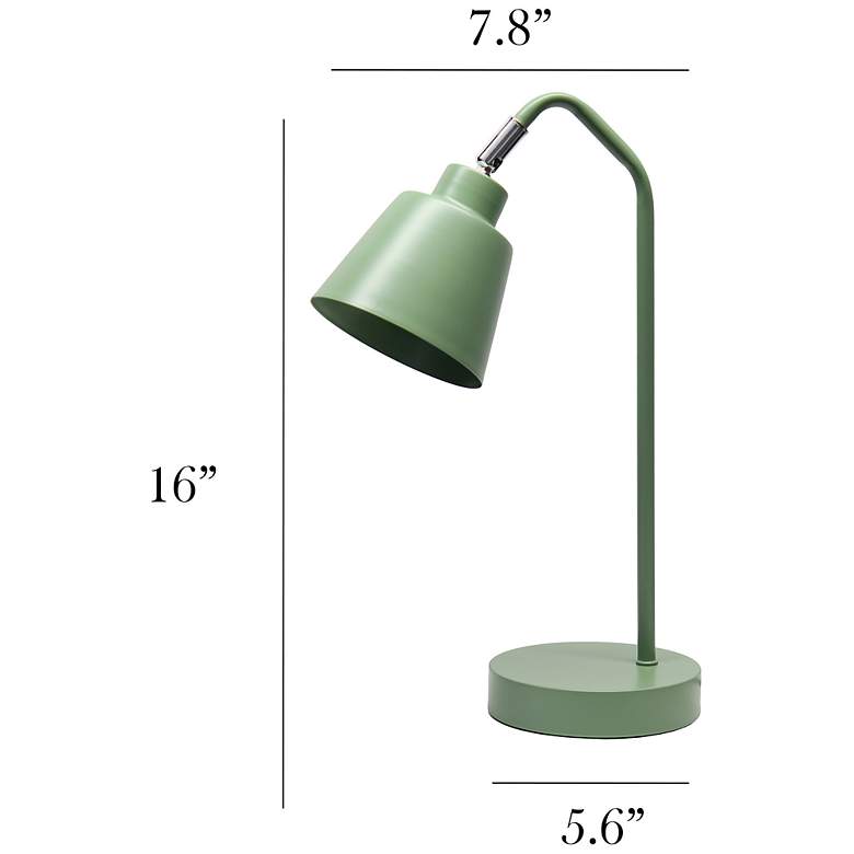 Image 5 Simple Designs 16" Sleek Essentials Adj Metal Desk Task Lamp, Sage Green more views