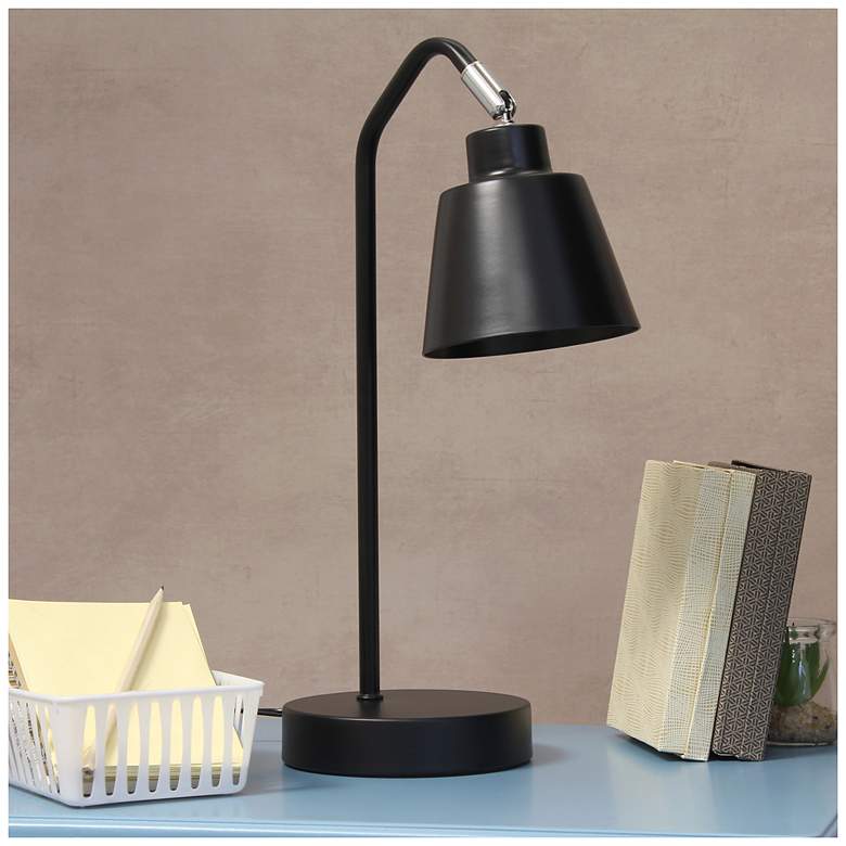 Image 1 Simple Designs 16" Sleek Essentials Adjustable Metal Desk Task Lamp, Black