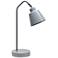 Simple Designs 16" Sleek Essentials Adjustable Metal Desk Task Lamp, Gray