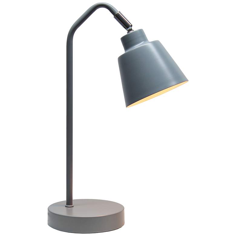 Image 4 Simple Designs 16" Sleek Essentials Adjustable Metal Desk Task Lamp, Gray more views
