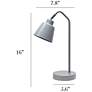 5_Simple Designs 16" Sleek Essentials Adjustable Metal Desk Task Lamp, Gray more views