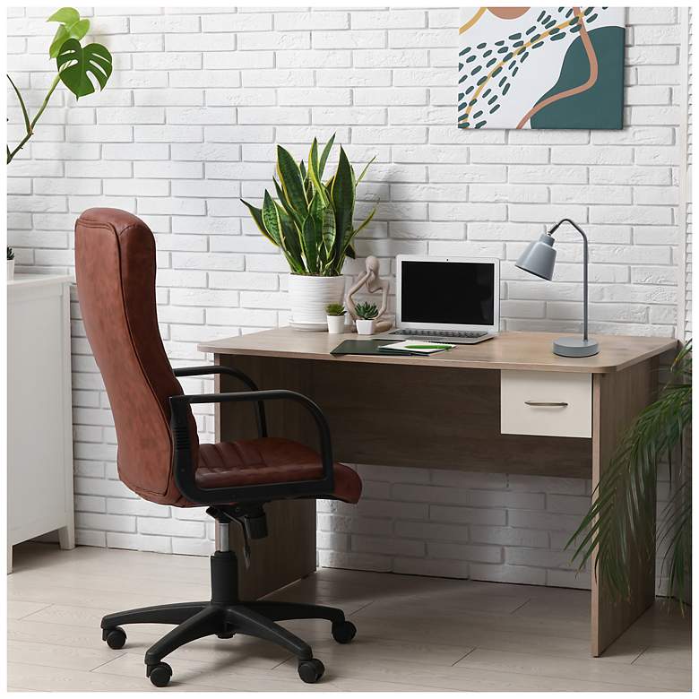 Image 6 Simple Designs 16" Sleek Essentials Adjustable Metal Desk Task Lamp, Gray more views