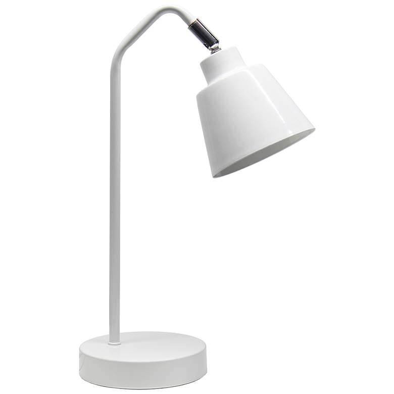 Image 3 Simple Designs 16" Sleek Essentials Adjustable Metal Desk Task Lamp, White more views