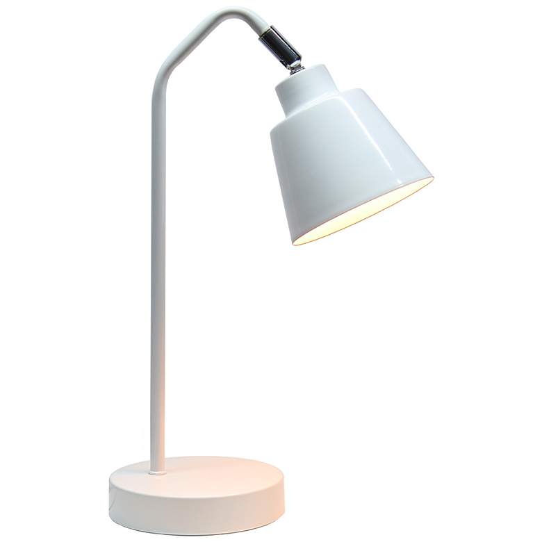 Image 4 Simple Designs 16" Sleek Essentials Adjustable Metal Desk Task Lamp, White more views