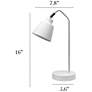 5_Simple Designs 16" Sleek Essentials Adjustable Metal Desk Task Lamp, White more views
