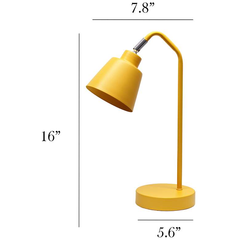 Image 5 Simple Designs 16" Sleek Essentials Adjustable Metal Desk Task Lamp, Yellow more views