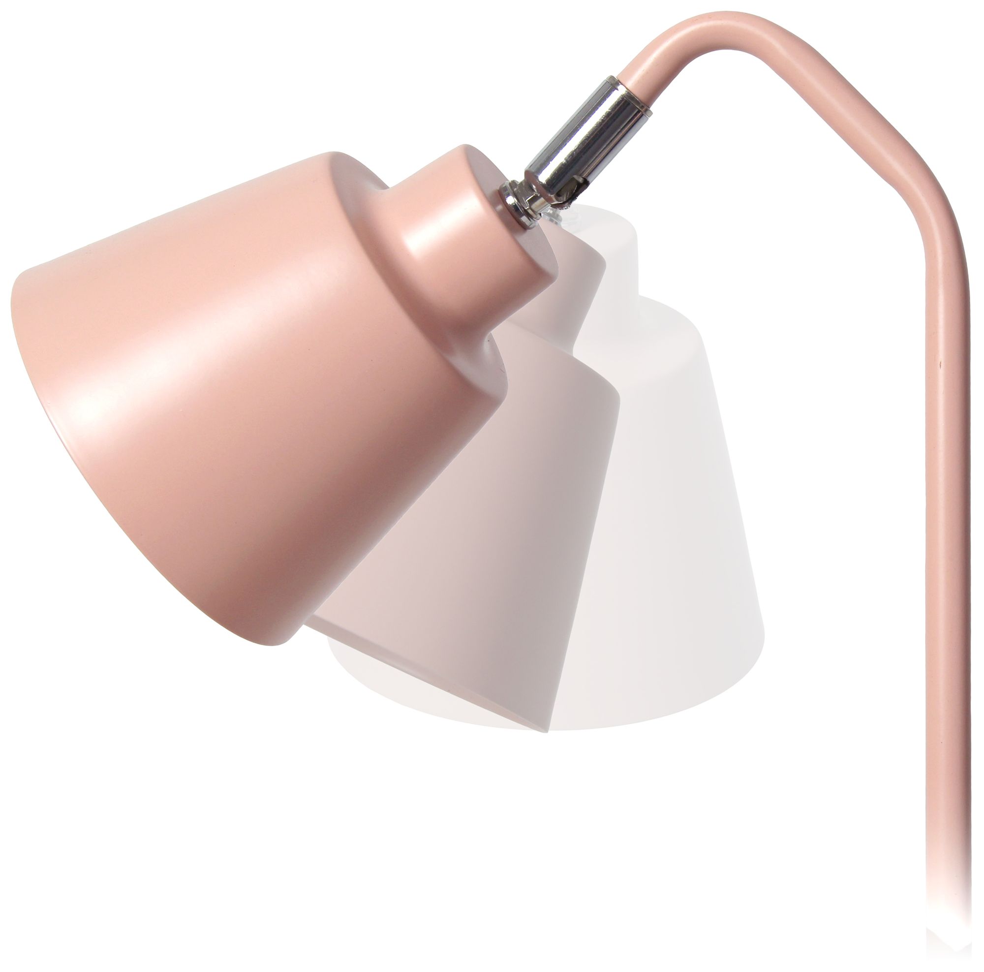 Simple Designs 16" Sleek Essentials Adjustable Mtl Desk Task LP, Blush Pink