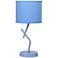 Simple Designs 17.13" Metal Modern Table Lamp, Drum Fabric Shade, Blue