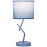 4_Simple Designs 17.13" Metal Modern Table Lamp, Drum Fabric Shade, Blue more views