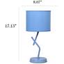 5_Simple Designs 17.13" Metal Modern Table Lamp, Drum Fabric Shade, Blue more views