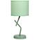 Simple Designs 17.13" Metal Modern Table Lamp, Drum Fabric Shade, Green